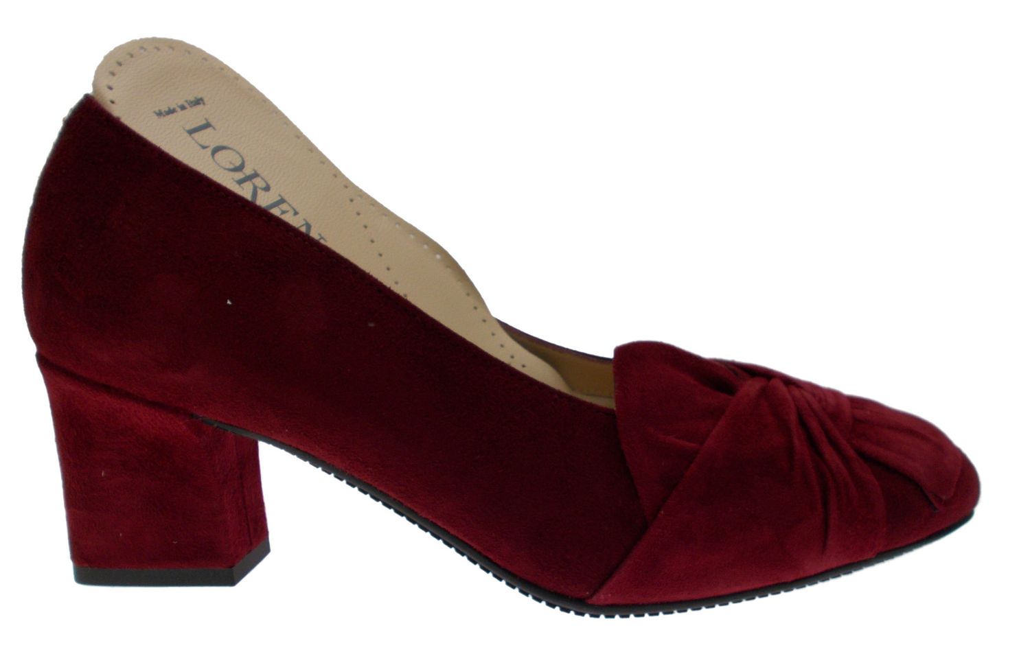 Loren 60818  decolté  bordeaux con rouge ortopedica predisposta plantare