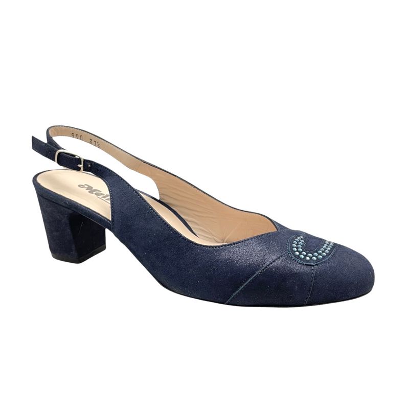 MELLUSO linea seta  X589 sandalo per donna sling back decoltè blu notte