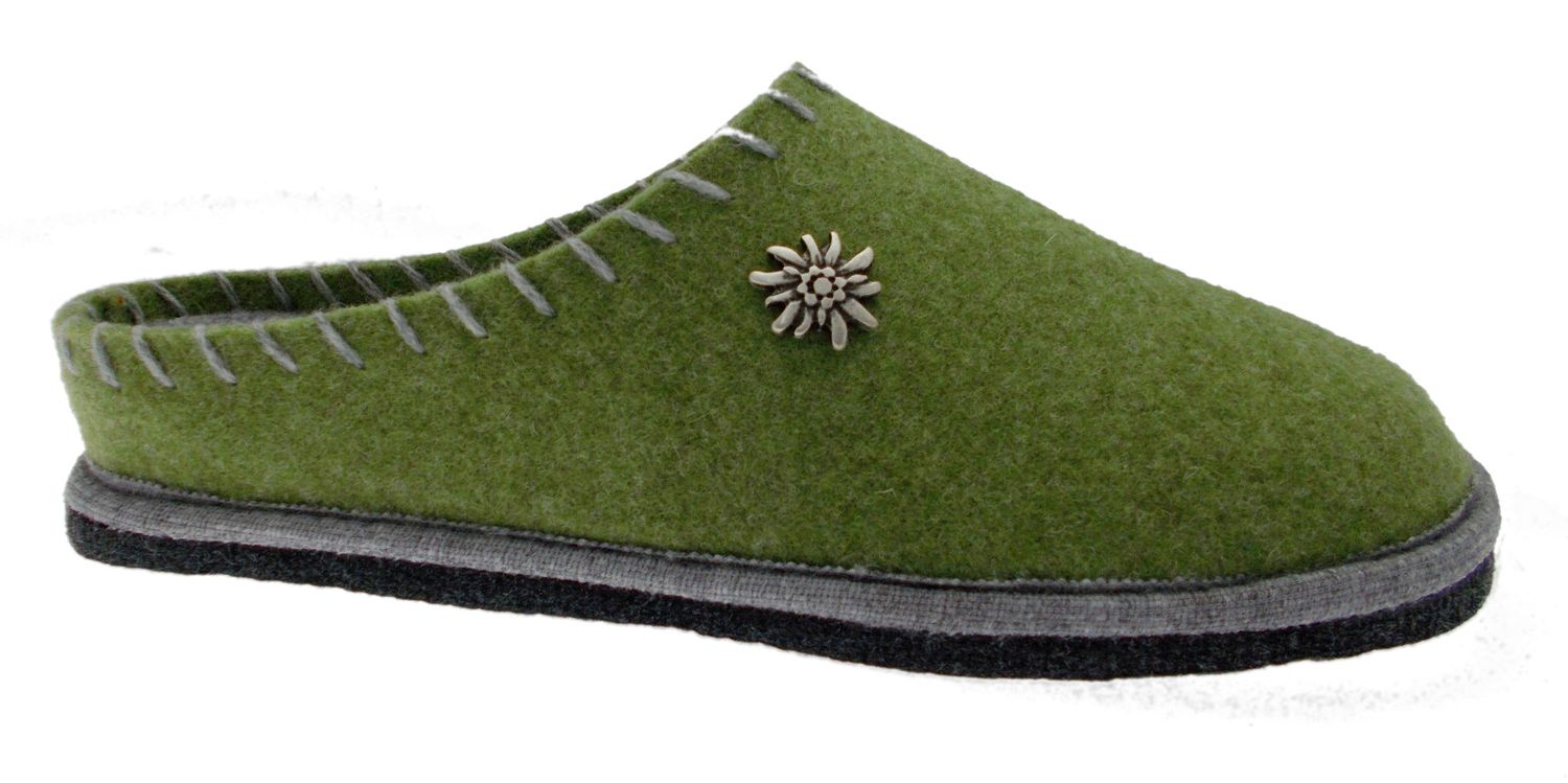 Riposella 2611 ciabatta tirolese verde lana cotta feltro