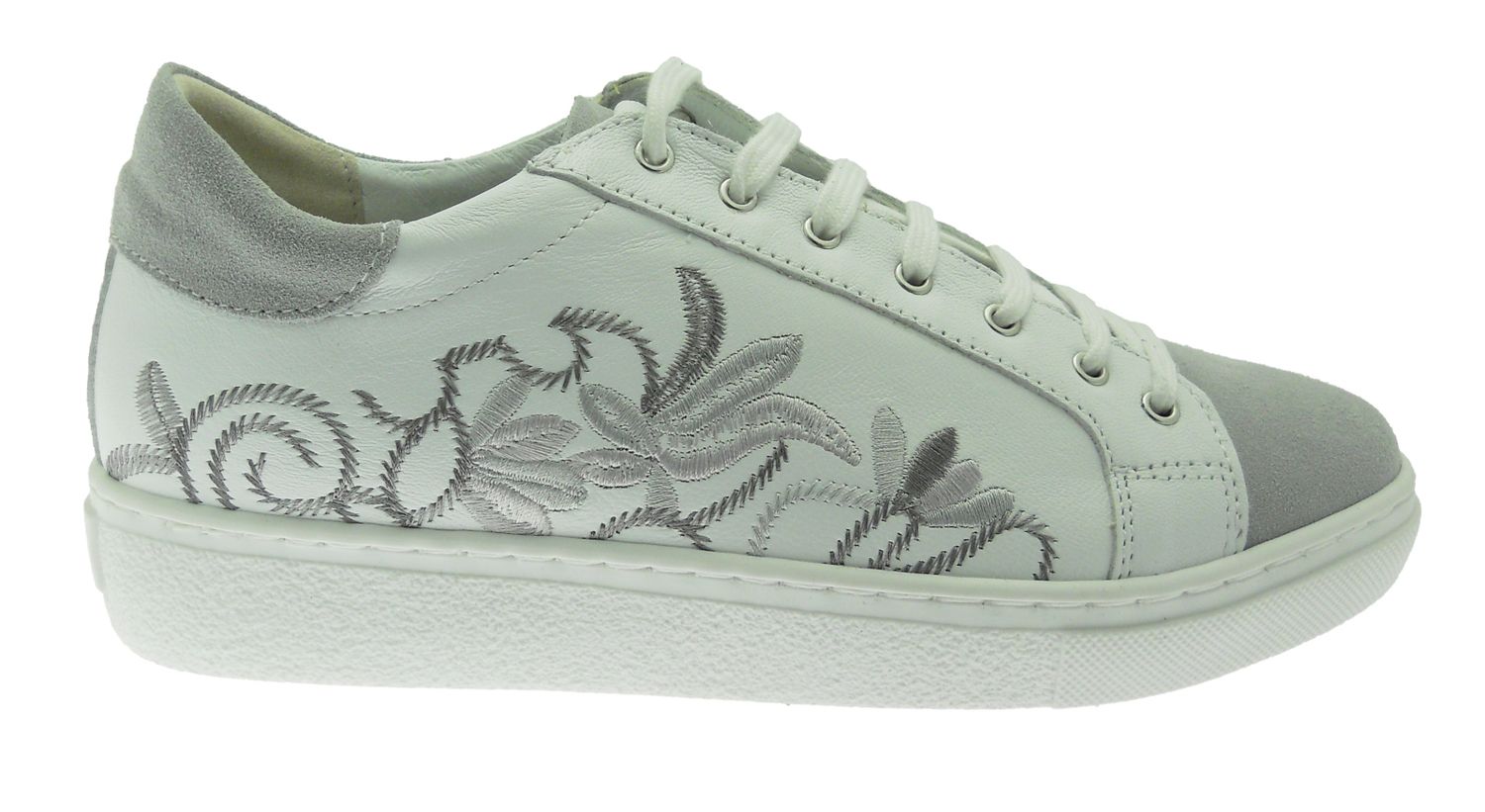 LOREN C3841 sneaker  ortopedica  con plantare estraibile bianca grigio