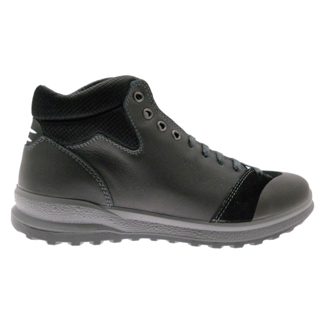 LOREN G0332 polacchino nero allacciato scarpa uomo ortopedica