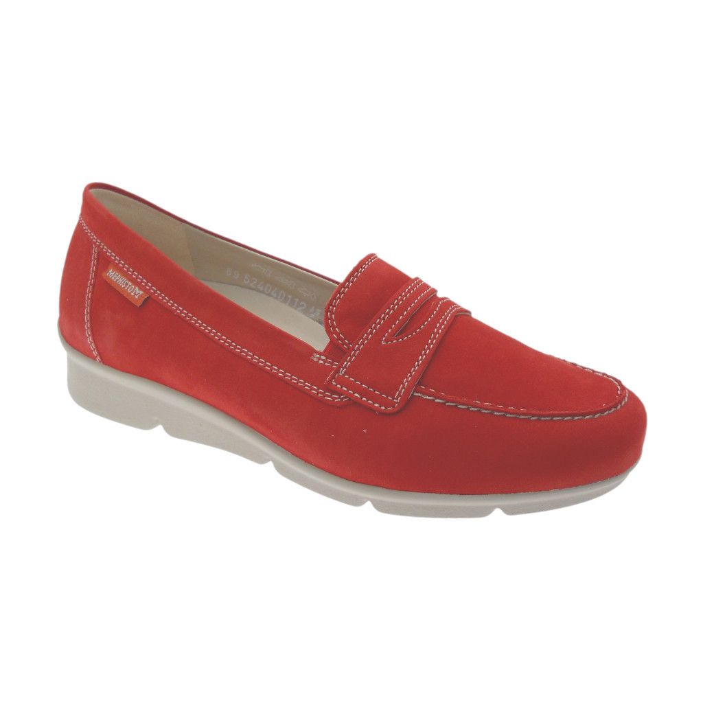 Mephisto DIVA rosso scarpa donna mocassino plantare estraibile