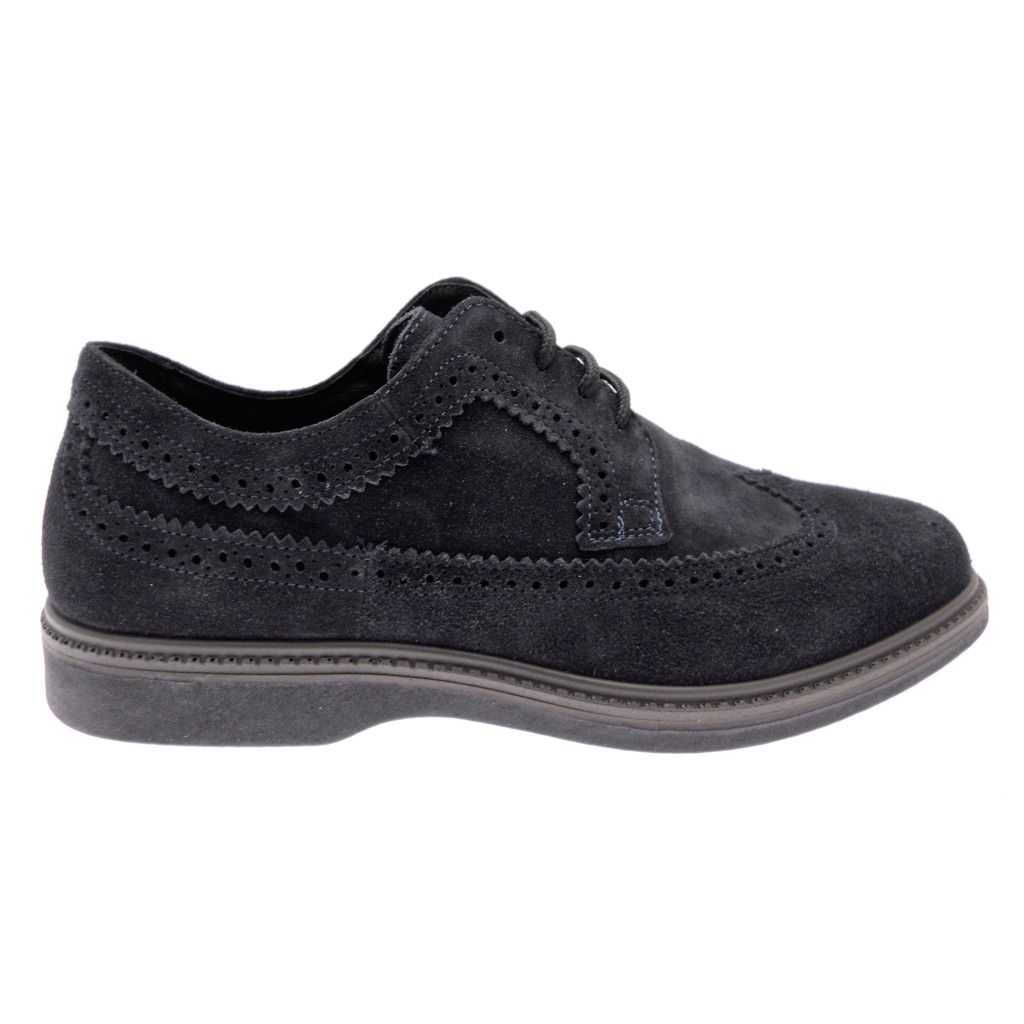 LOREN G0292 scarpa ortopedica  camoscio blu modello inglese plantare
