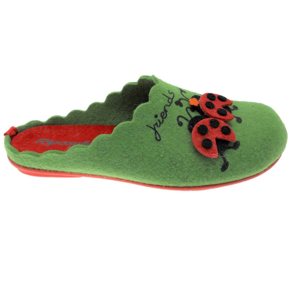 Riposella 4575 ciabatta verde coccinella plantare estraibile
