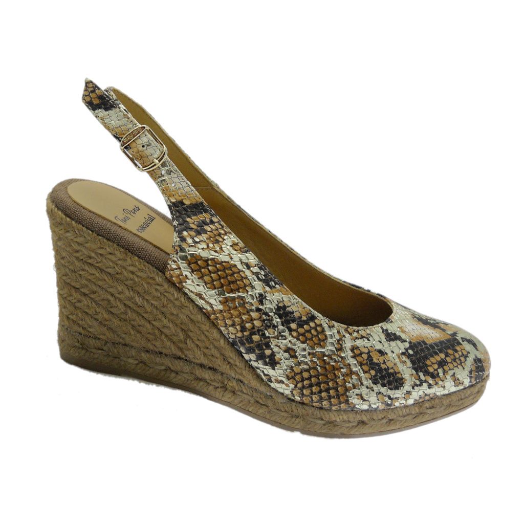 Toni Pons BARNA MK sandalo donna ANIMALIER espadrillas zeppa SLING BACK