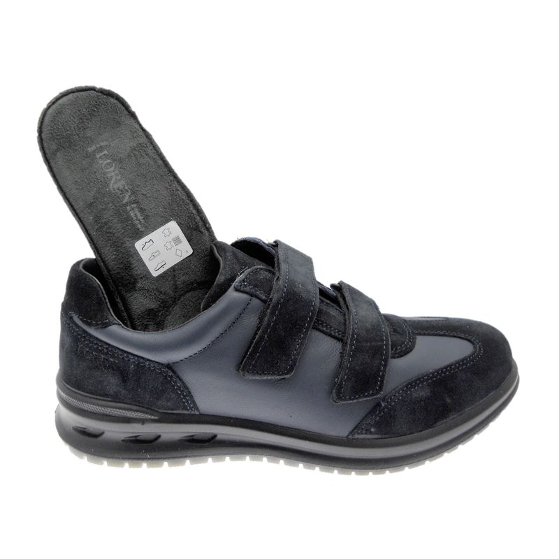 LOREN G0319 sneaker ortopedica plantare estraibile blu strappo