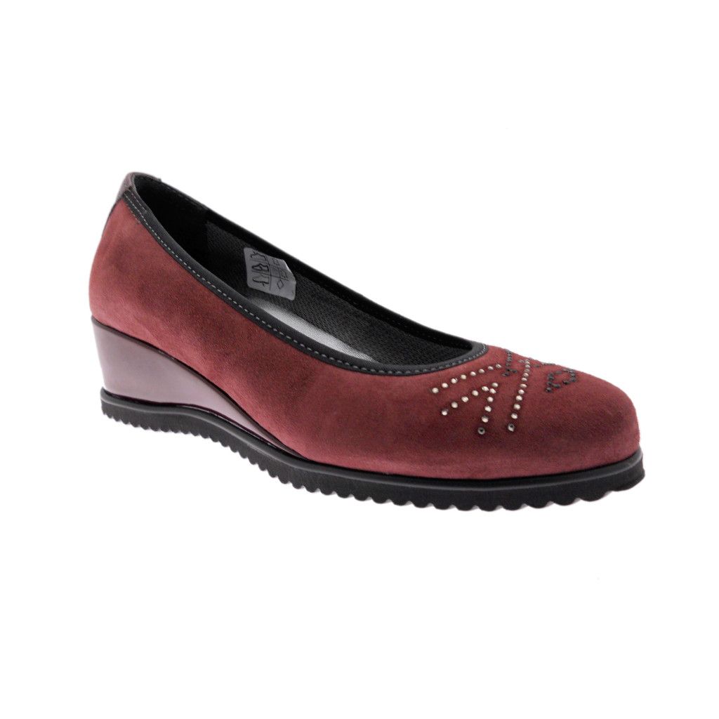 LOREN X5905 decoltè bordeaux zeppa  plantare ortopedico estraibile
