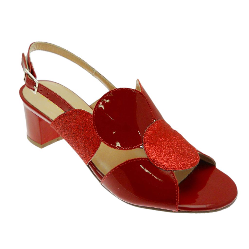 SOFFICE SOGNO 20123  sandalo rosso accollato ballo cuoio