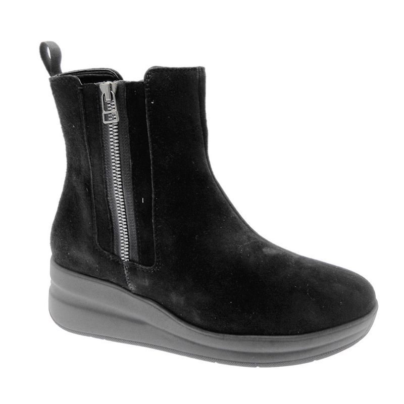 MELLUSO WALK stivaletto anckle boot per donna sportiva con zeppa cerniera lampo nera 41 42