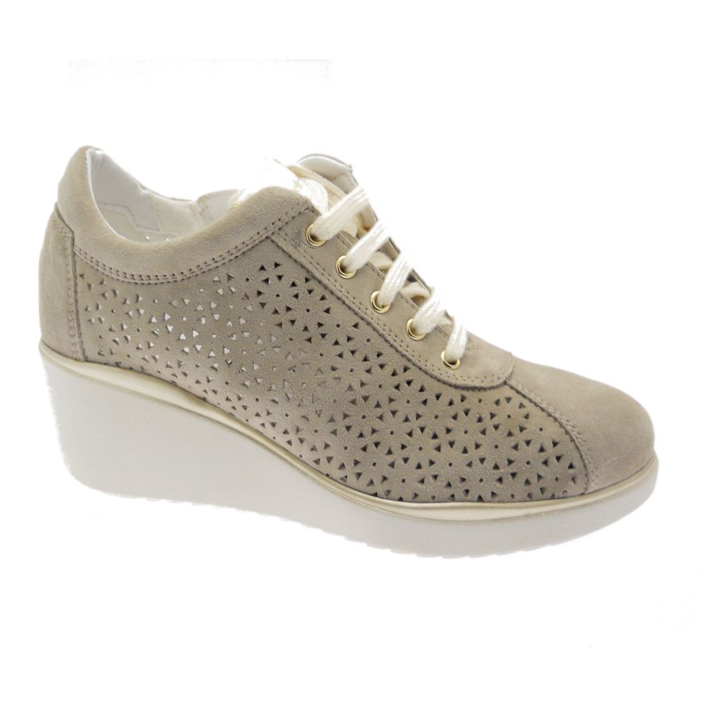 Riposella 69141 sneaker beige plantare lacci lampo