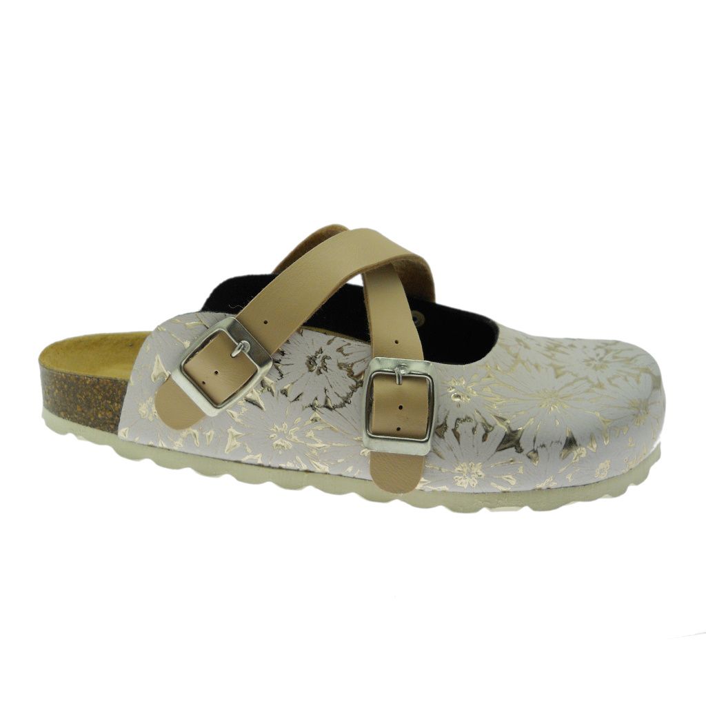 Riposella 29204  ciabatta  anatomico  fantasia beige oro cuoio