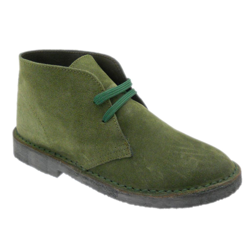 POLACCHINO donna ragazza camoscio verde modello clark