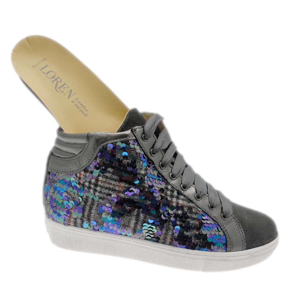 Loren C3921 sneaker scarpa donna grigio  ortopedica plantare estraibile