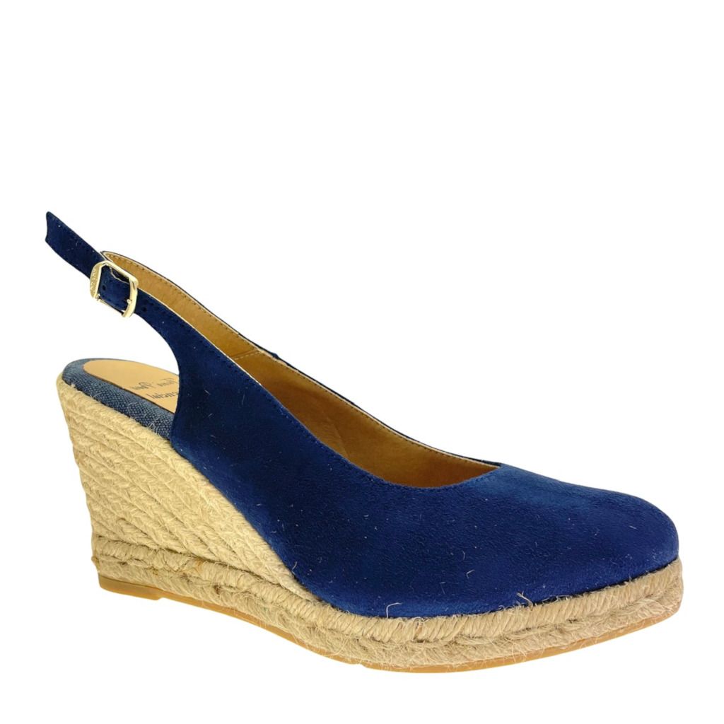 Toni Pons BARNA sandalo chiuso blu SLING BACK zeppa in corda espadrillas