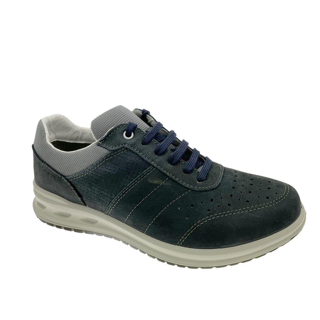 CALZATURIFICIO LOREN G0333 sneaker ortopedica plantare estraibile blu lacci scarpa uomo