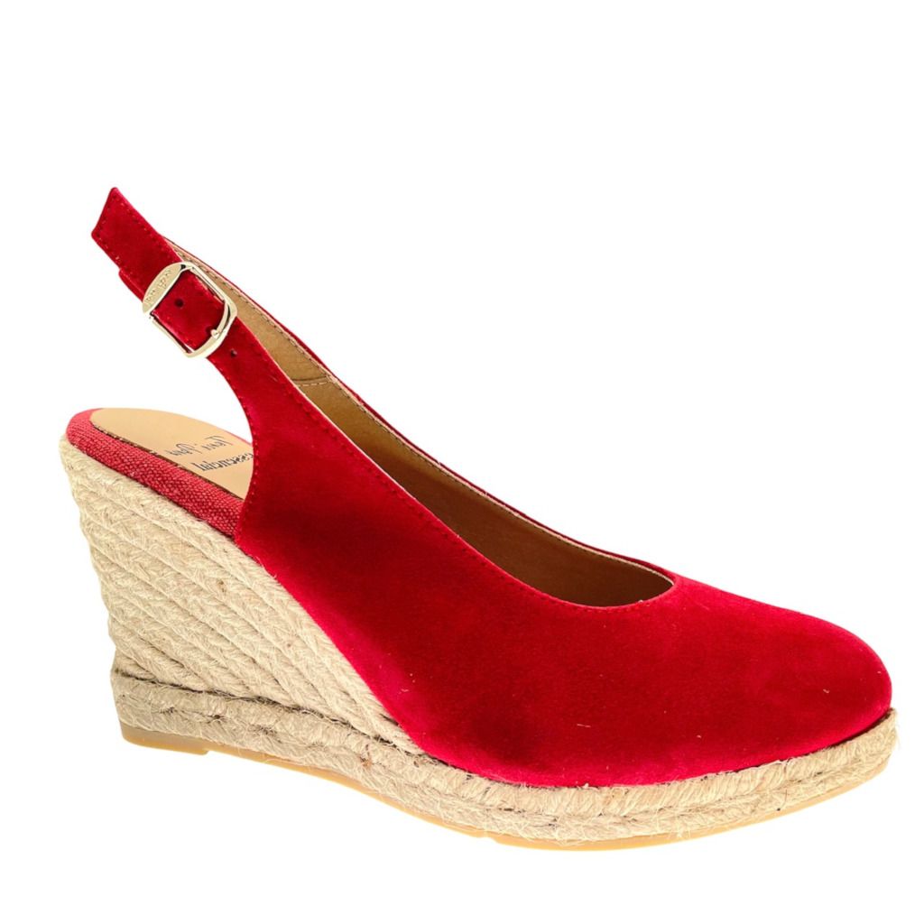 Toni Pons BARNA sandalo chiuso rosso zeppa in corda espadrillas SLING BACK