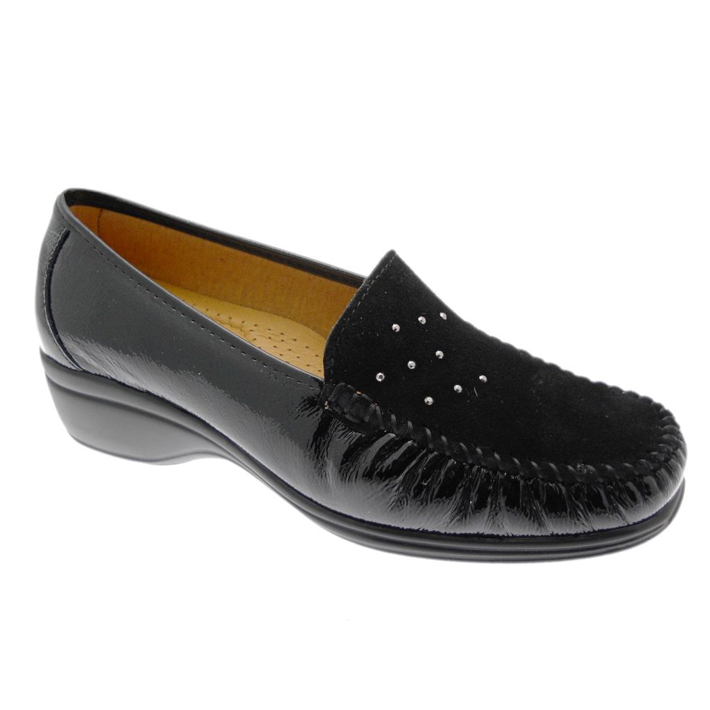 LOREN K4020 mocassino morbidone   nero plantare zeppa