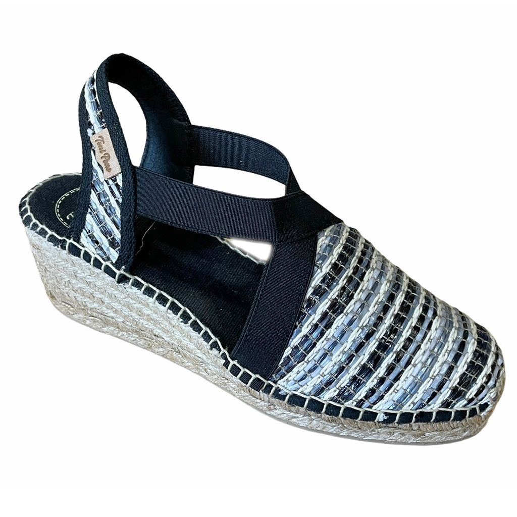 Toni Pons TERRA MA sandalo donna espadrillas nero multi rafia