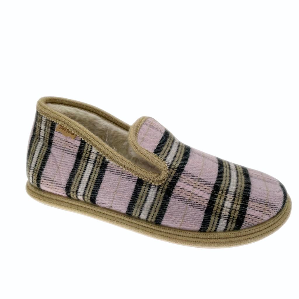 TONI PONS SLIPPERS METZ - QD pantofola  plantare estraibile rosa quadri scozzese