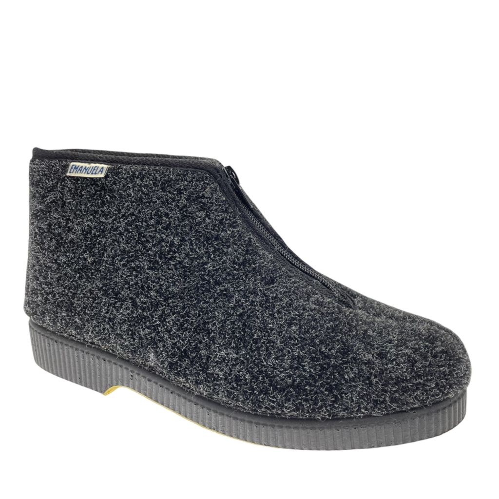 Emanuela 565  pantofola classica   grigio scuro cerniera dal 38 al 47