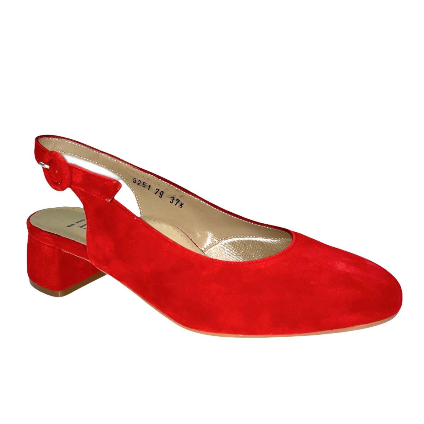 Calzaturificio Loren 5251 ARMONIA scarpa sandalo decoltè sling back in rosso calzata 7