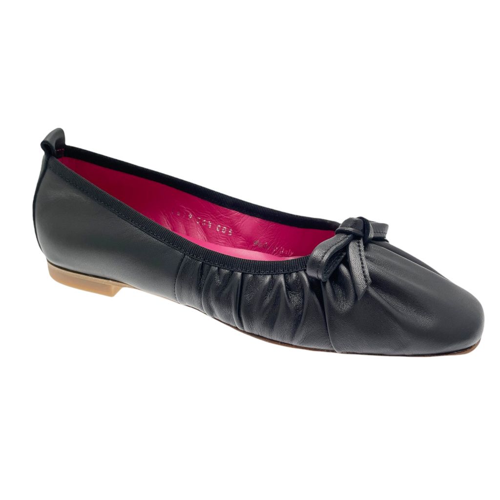 LE BABE FRIDA 2879S2 scarpa donna bellerina flat shoe arricciata nera made in Italy