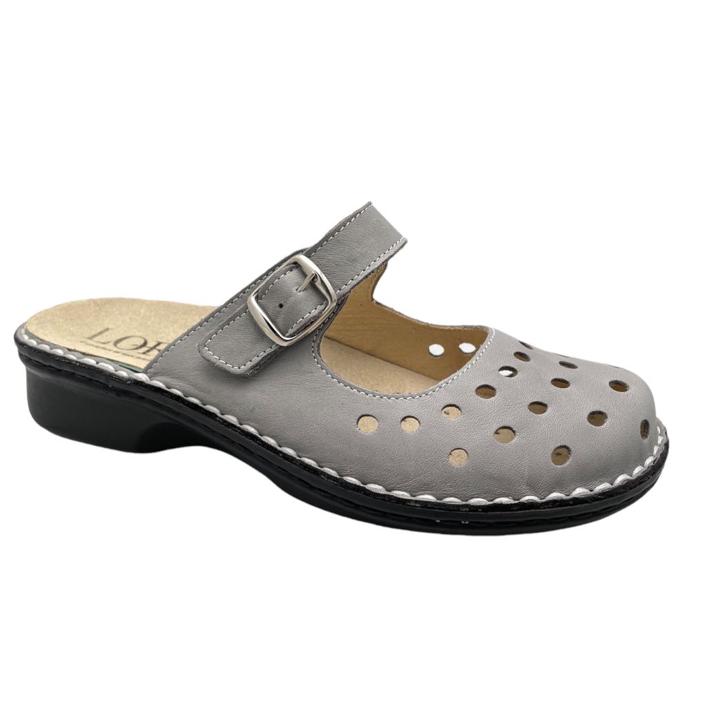Calzaturificio LOREN M2917  ciabatta chiusa sabot scalzato grigio soletta estraibile 42 forma L