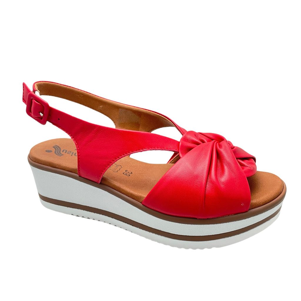 SUSIMODA sandalo ROSSO  per donna con rouge zeppa super soft