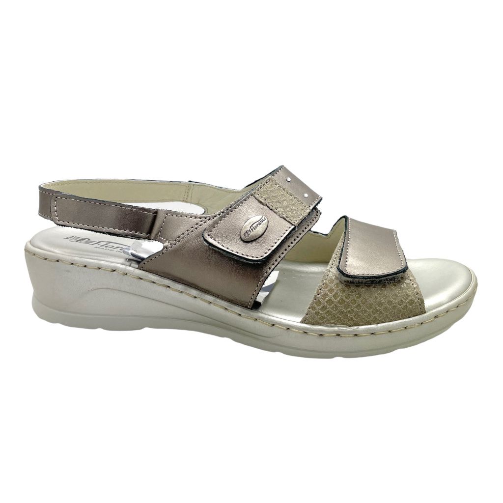 Florance 22612 sandalo per donna 42  a strappo regolabile memory form con zeppa
