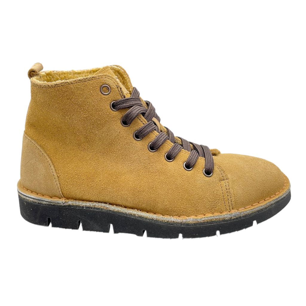 NATURAL WORLD ECO 7221 933  giallo senape  polacchino lacci ANCKLE BOOT