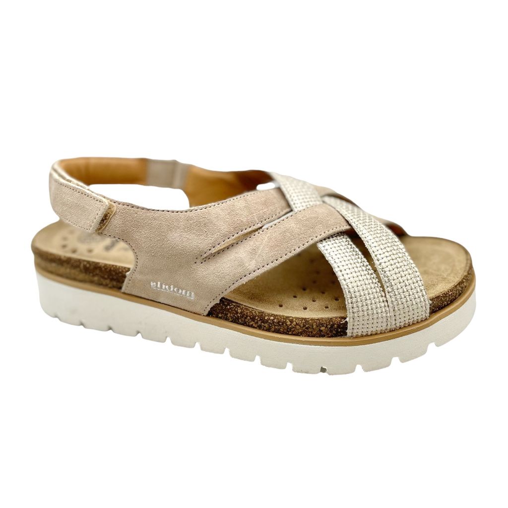 MEPHISTO TRECIE sandalo per donna sand BEIGE con soletta estraibile BEIGE ORO