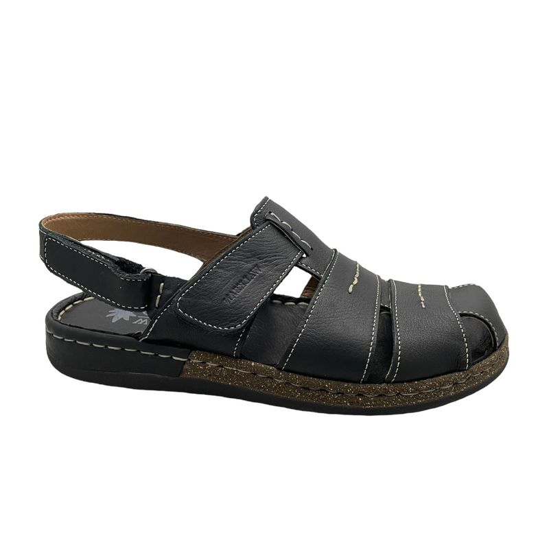 WALKSAN scarpa sandalo chiuso per uomo nero con plantare memory a strappo super comodo