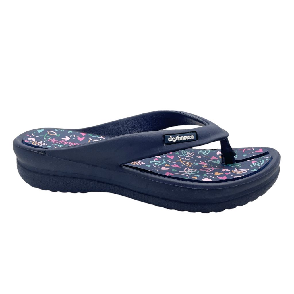 DE FONSECA lady ISCHIA infradito in gomma perl mare e piscina con zeppa blu