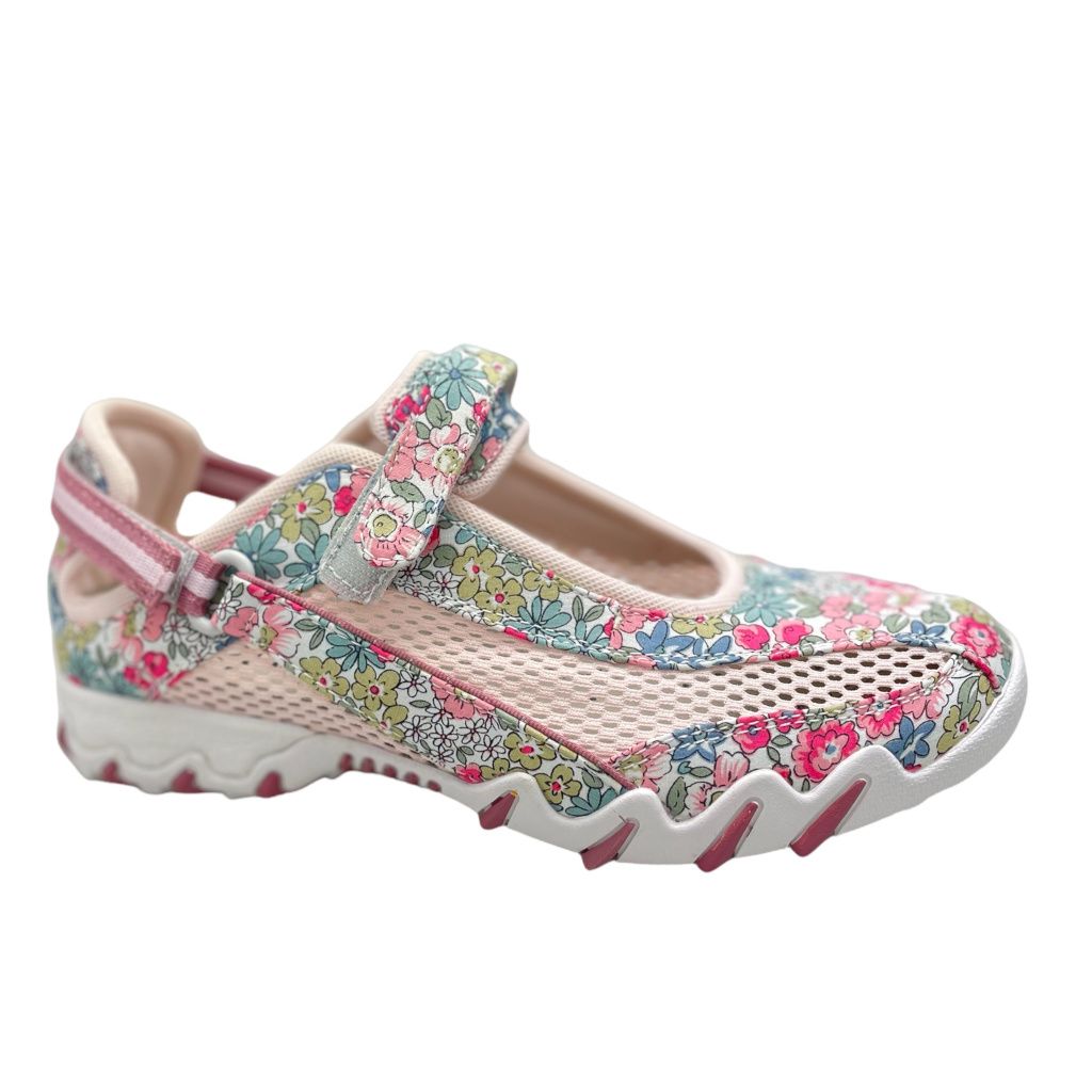 Mephisto Allrounder NIRO scarpa donna sneaker ballerina rosa millefiori fantasy  soletta estraibile