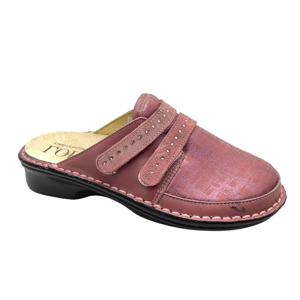 LOREN M2943 ciabatta elasticizzata  per donna rosa regolabile soletta estraibile 42