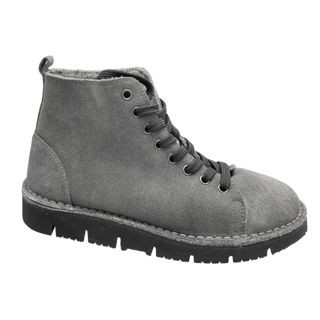 NATURAL WORLD ECO 7221 924  antracite polacchino lacci elasticizzati vegan shoes