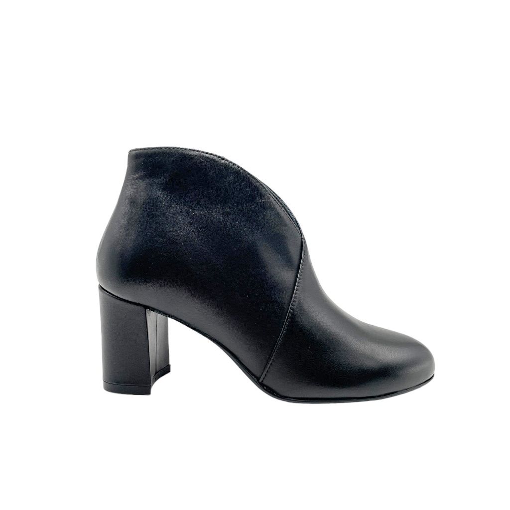 MELLUSO Z420 accollato anckle boot stivaletto per donna nero tacco scollo a V