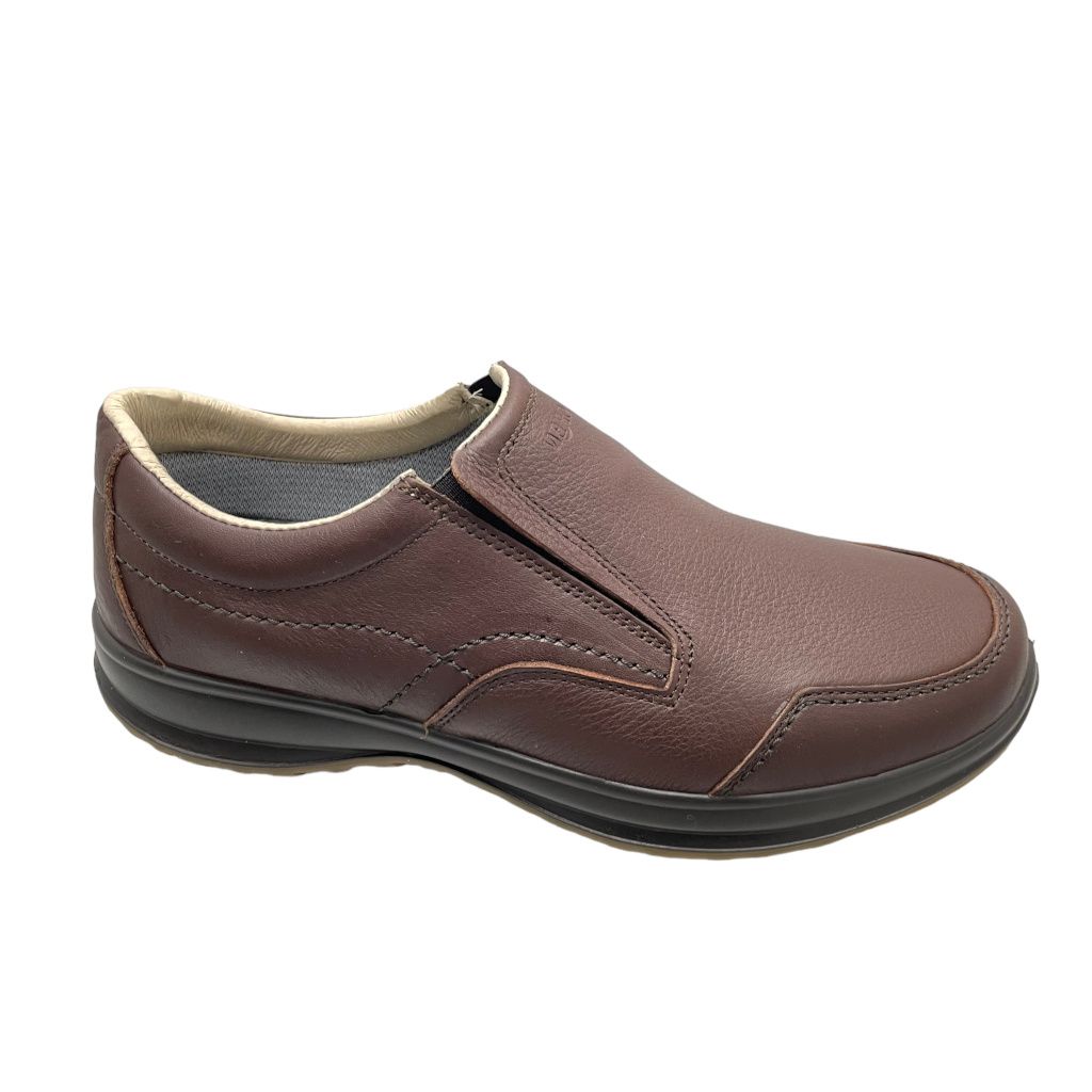 LOREN G0358 scarpa per uomo mocassino accollato marrone soletta estraibile