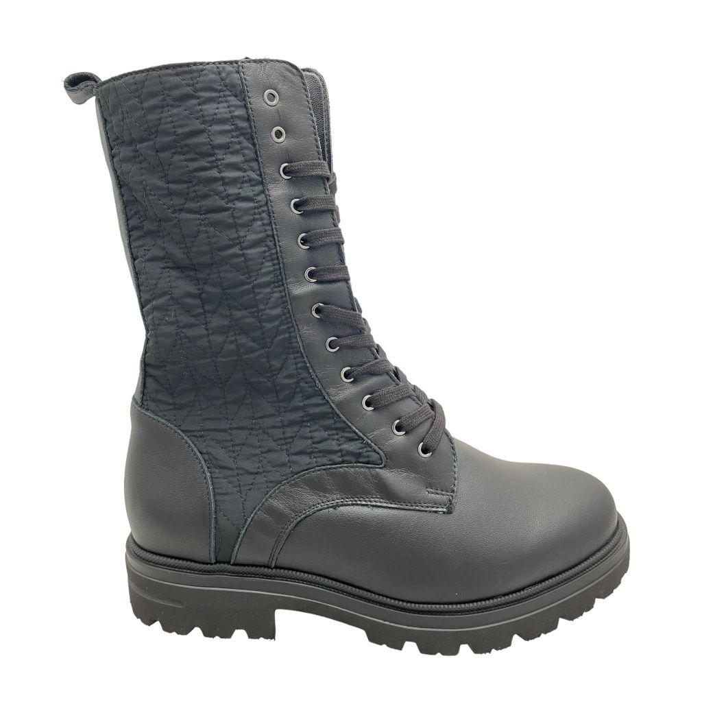 Calzaturificio Loren C4024 anfibio polacchino nero per donna anckle boot con lycra forma large
