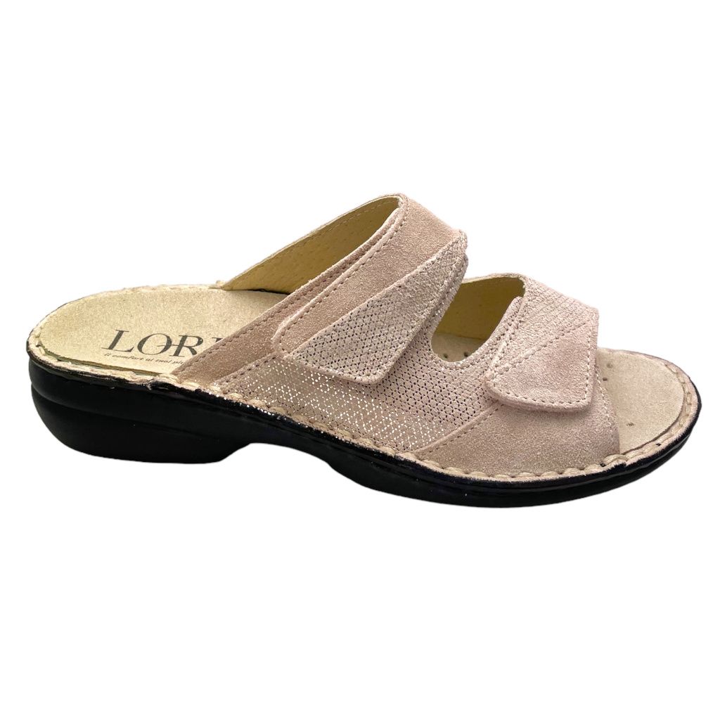 LOREN M2981 ciabatta pantofola aperta regolabile con soletta estraibile rosa cipria