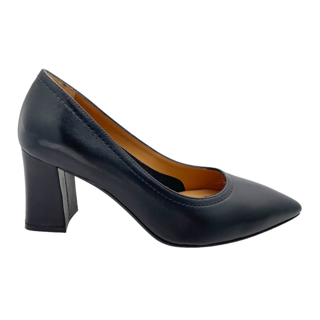 MELLUSO D157 decoltè scarpa donna   in pelle  tacco blocchetto 33 34 pump