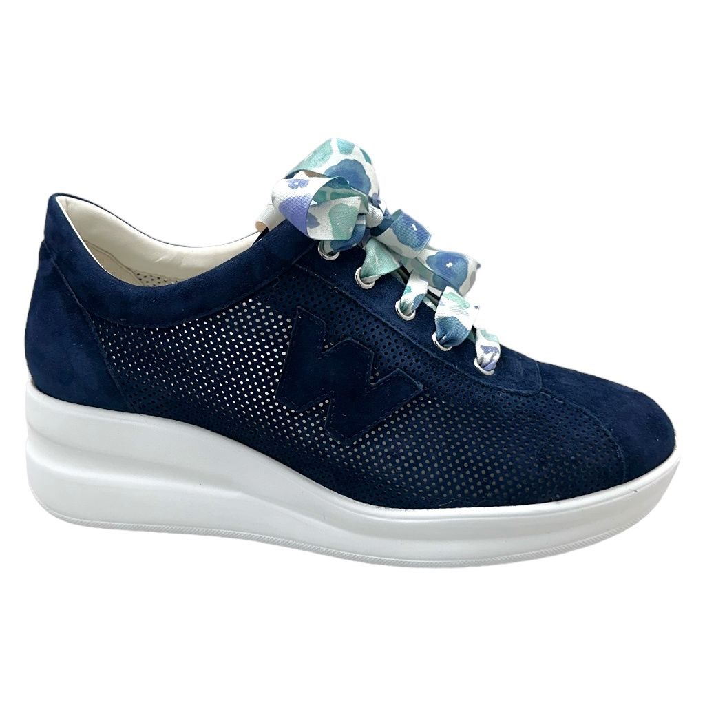 MELLUSO WALK R20245 SILVY 34  sneaker scarpa per donna sportiva  blu soletta estraibile zeppa 42 43 44