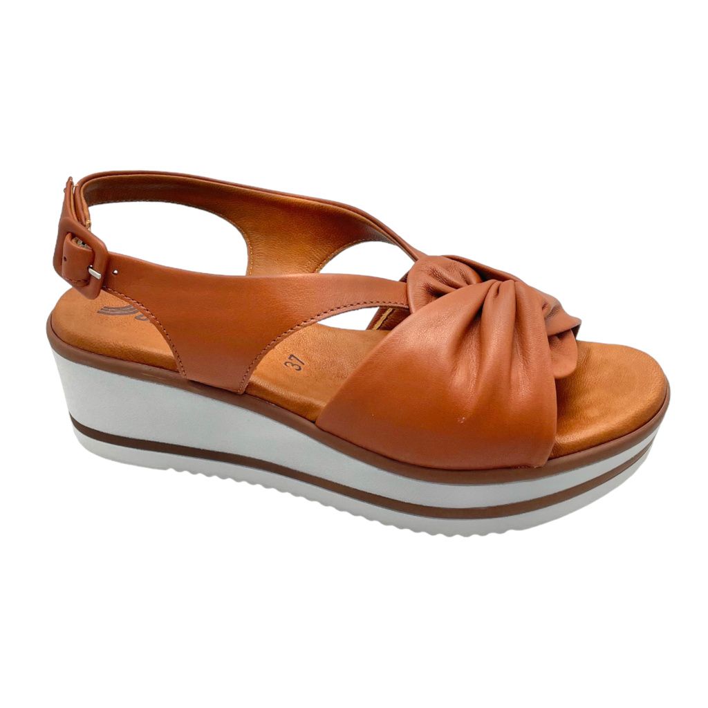 SUSIMODA 2005 sandalo cuoio marrone per donna con rouge zeppa SUPER SOFT platform 34 42