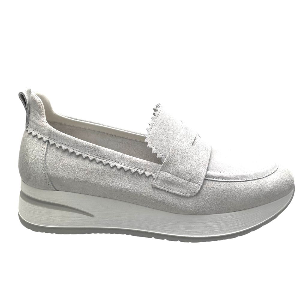 MELLUSO WALK R20079 MOCASSINO accollato slip on per donna scamosciato bianco sneaker 34 42 43 44