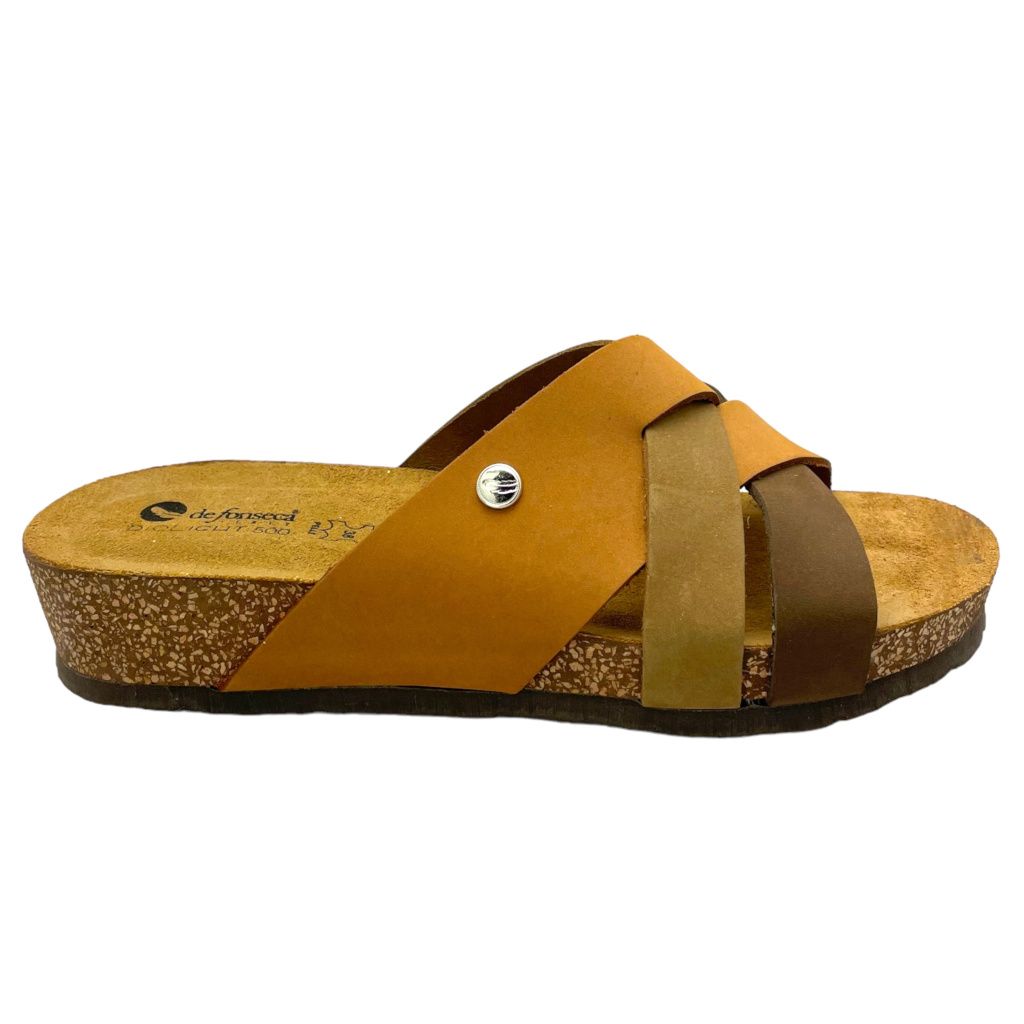 DE FONSECA BIOLIGHT CERVIA ciabatta pantofola per donna multicolore marrone SUGHERO