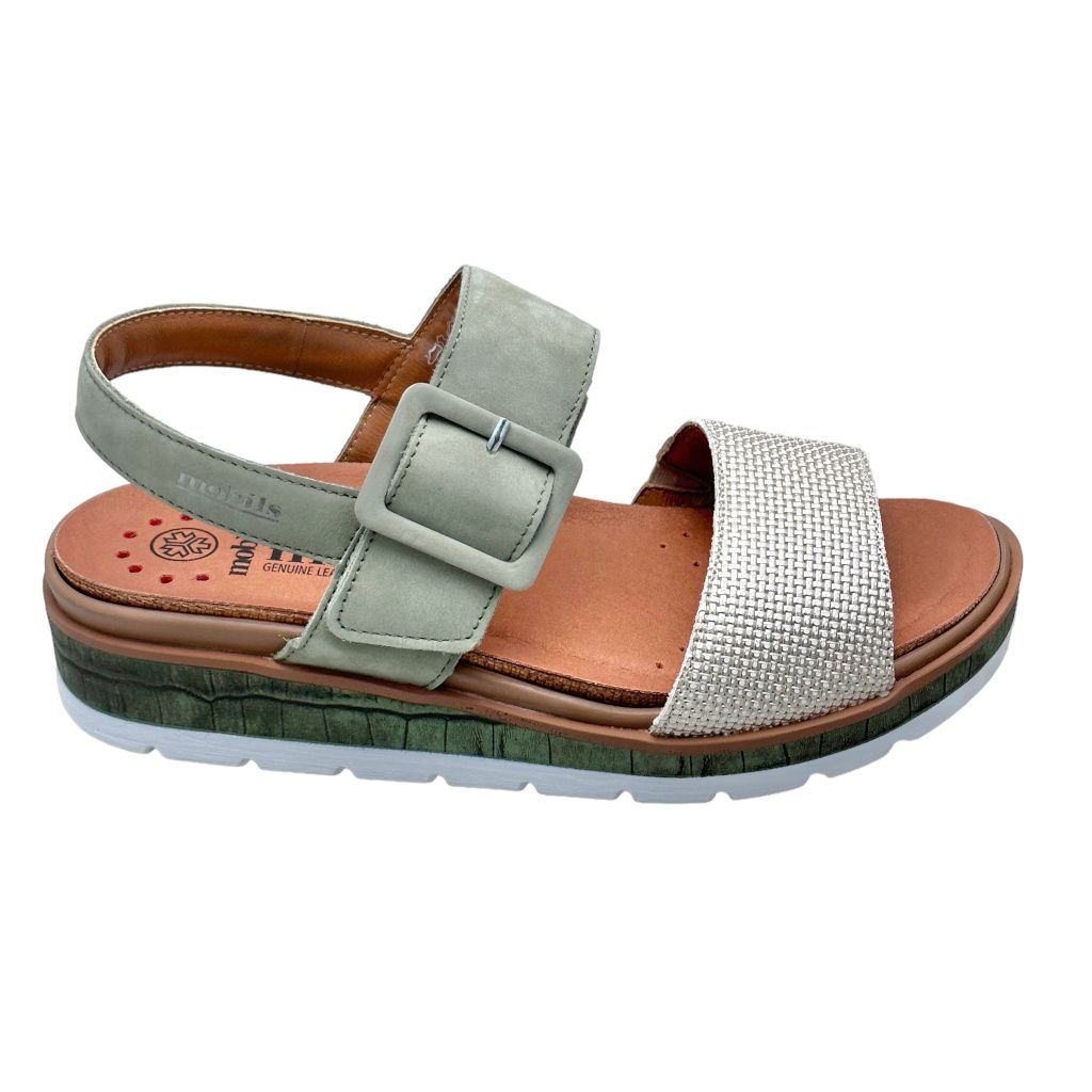 MEPHISTO MELYSA sandalo per donna verde con soletta estraibile regolabile a strappo
