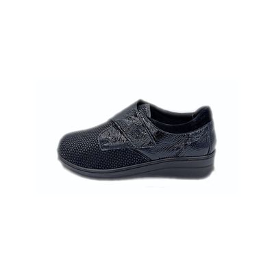 LOREN M3027 scarpa per donna a strappo elasticizzata nero regolabile soletta estraibile