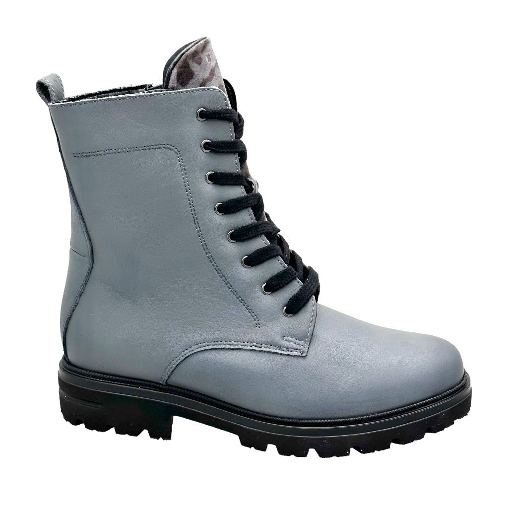 LOREN C6259 anfibio polacchino GRIGIO per donna anckle boot soletta estraibile forma large ortopedico