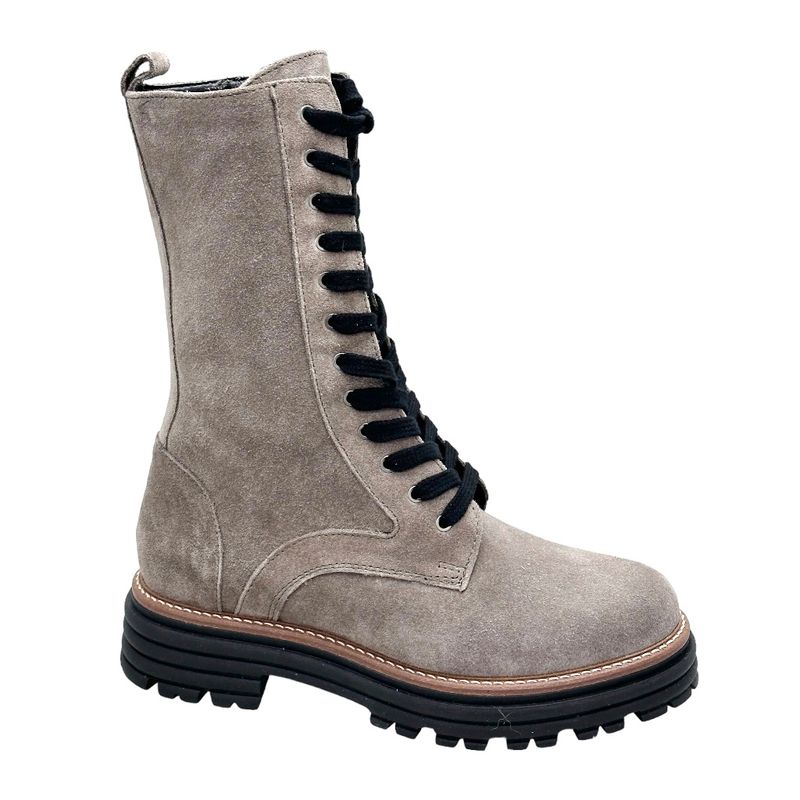 Calzaturificio Loren C4059 anfibio polacchino tortora per donna anckle boot soletta estraibile forma large ortopedico