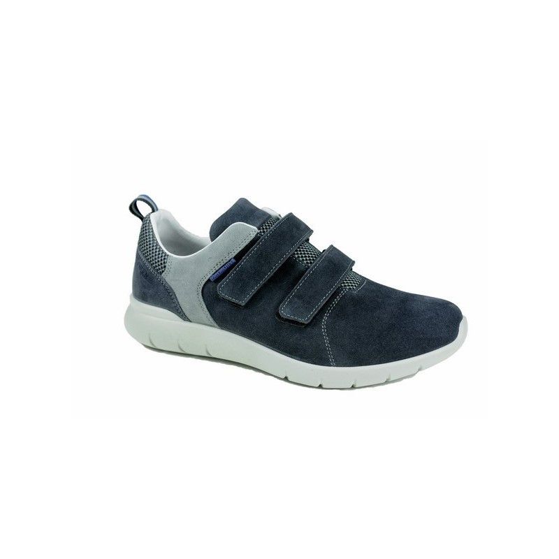 CALZATURIFICIO LOREN G0344 sneaker ortopedica plantare estraibile blu strappo scarpa uomo